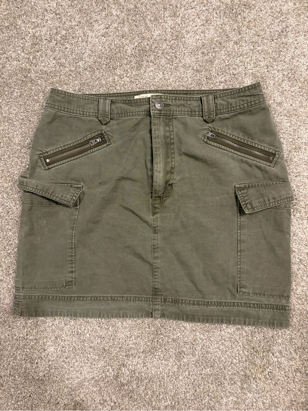 Y2K Abercrombie & Fitch Olive Green Utility Mini Skirt